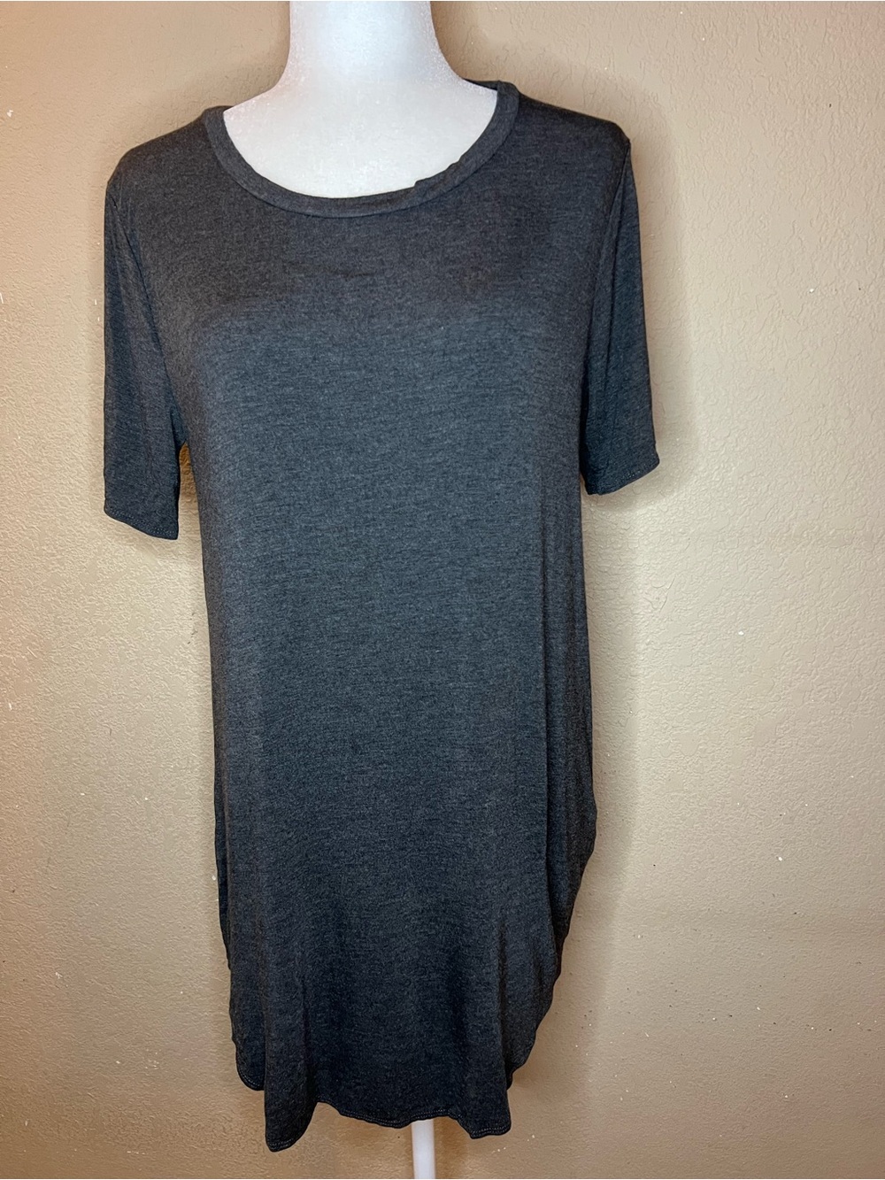 Charcoal Short-Sleeve Women's Dress